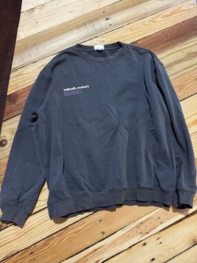 H&M Charcoal Crewneck Sweatshirt with Small Logo